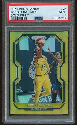 Jordin Canada 2021 Panini Prizm WNBA Gold Prizm #24 /10 PSA 9 - Image 1 of 2