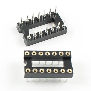 5Pcs 2.54mm Pitch 14 Pin DIP Round Pin Solder IC Socket Adaptor Narrow - Imagen 1 de 5