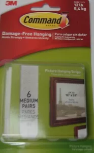 2 Stück Command Medium Bild Aufhängestreifen 6 Medium pro Packung 12 Gesamt. 12 lbs #403 - Bild 1 von 1