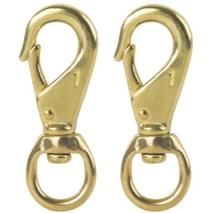 31/4" Brass Snap Hook 3/4" Swivel Eye Solid Brass Clips #1 Bags Belting Leashes - Picture 1 of 7