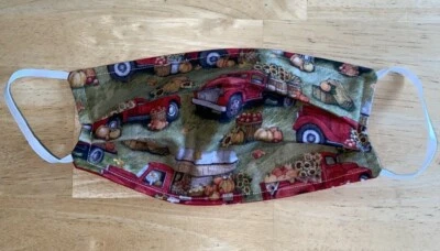 Handmade Adult Cloth Face Mask Washable Reusable Reversible Cotton pick design - Image 1 of 3