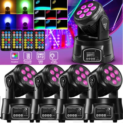 105W RGBW 7 LED Beam Moving Head Lights Strobe DMX Party Stage Light Disco DJ - Image 1 of 4