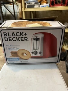BLACK+DECKER 2 SLICE EXTRA WIDE SLOT TOASTER, BLACK/SILVER *DISTRESSED PKG - Picture 1 of 4