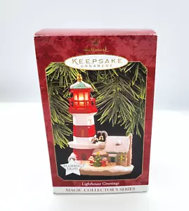 1997 Hallmark Andenken Leuchtturm Grüße Ornament 1. in Serie getestet, Video - Bild 1 von 4