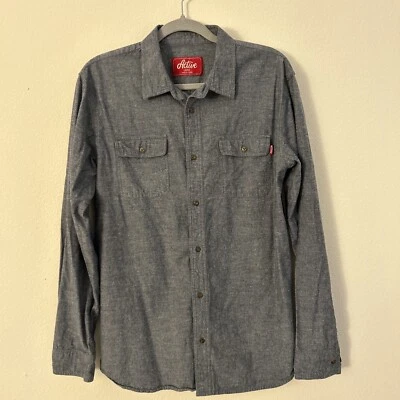 Camisa activa con botones cambray manga larga para hombre grande Foto 1 de 4