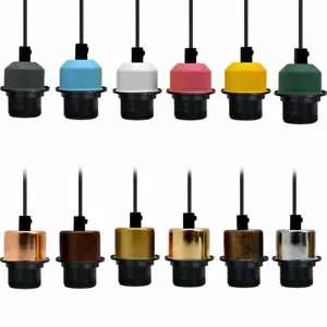 Vintage Pendant Light Ceiling Rose Cable E27 Fitting Set Hanging Pendant Lamp - Picture 1 of 34