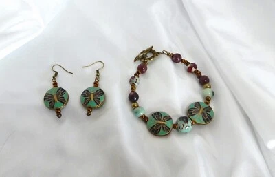 Бабочка браслет и серьги комплект - Изображение 1 из 3