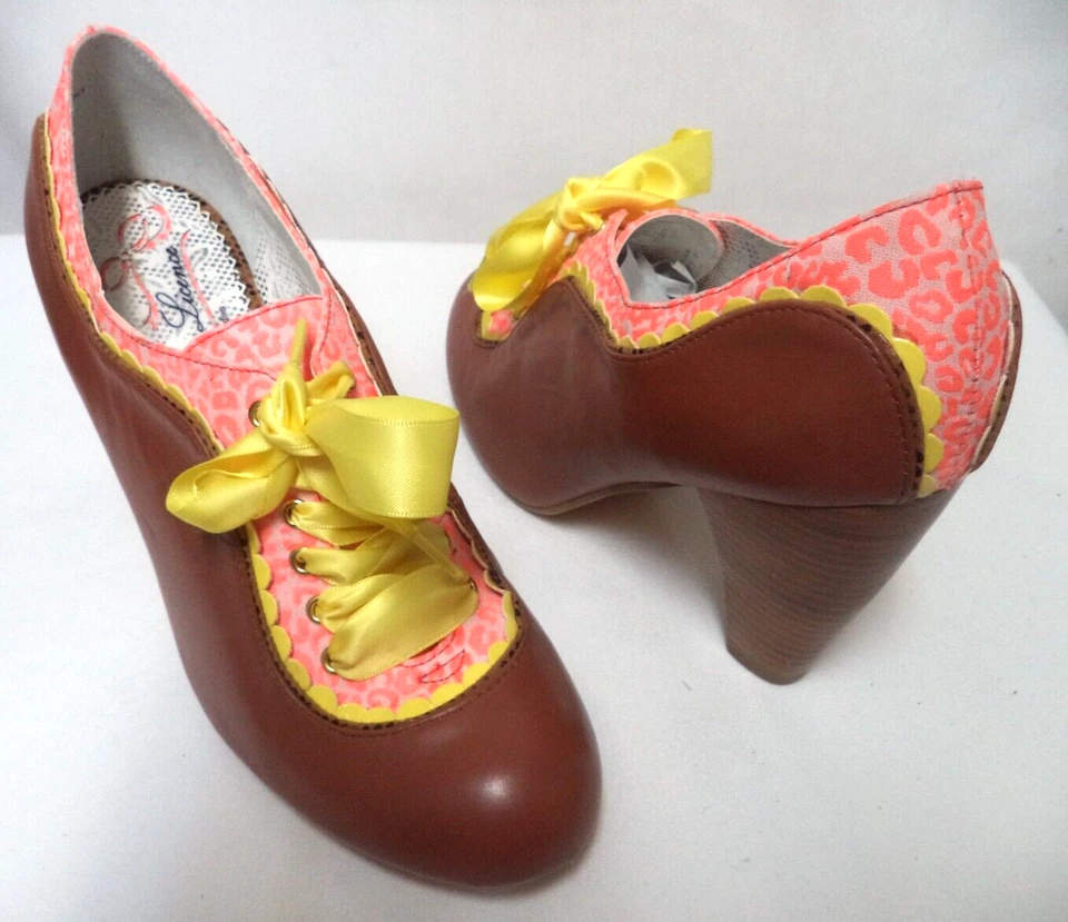 Botines de cuero Poetic Licence con lazo satinado marrón talla 40,5 o 9 Foto 1 de 4