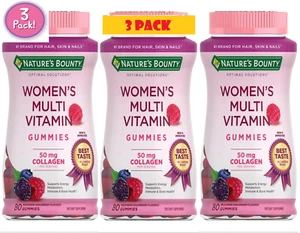 3 Pack Women's Multivitamin 240 Gummies (3x80) 50 mg Collagen Multi Woman Health - Picture 1 of 8