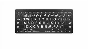 LargePrint White on Black Bluetooth Mini Keyboard for Mac - UK English - Picture 1 of 6