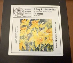 Nautilus Wooden Jigsaw Puzzle A Day For Daffodils 225 Pcs Special Shapes EUC - Picture 1 of 19