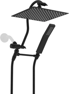 Hibbent Duschkopf 10" Hochdruck Regenduschkopf Handbrause schwarz - Bild 1 von 7