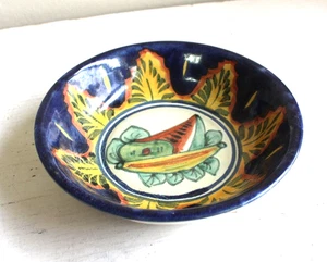 Talavera Faience Folk Decor Bowl Dish Hand Painted Fruit Terracotta Mexico Made - Picture 1 of 7