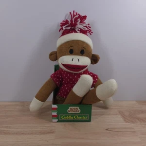 Sock Monkey 17" Plush Stuffed Animal Christmas Winter Hat and Sweater Dan Dee - Picture 1 of 6