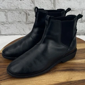 Teva Ellery F20020E Womens Sz. 8 Black Leather Chelsea SlipOn Waterproof Boots - Picture 1 of 14