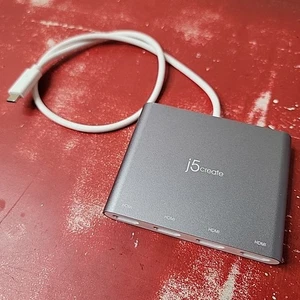 J5create JCA366 USB-C to 4-Port HDMI Multi-Monitor Adapter Splitter Cable - Picture 1 of 6