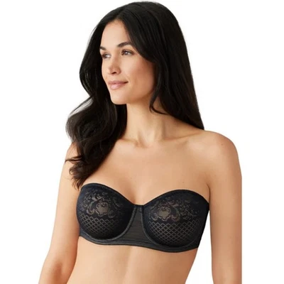 WACOAL Women's Visual Effects Strapless Minimizer Bra 34D Black Underwired NWT - Image 1 of 4