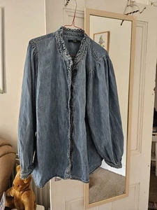 🐞George Plus Size 24 Denim Shirt 🐞 - Picture 1 of 11