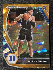2021 Panini Prizm Draft Picks Jalen Johnson Orange Ice Rookie RC Duke / Hawks - Bild 1 von 2