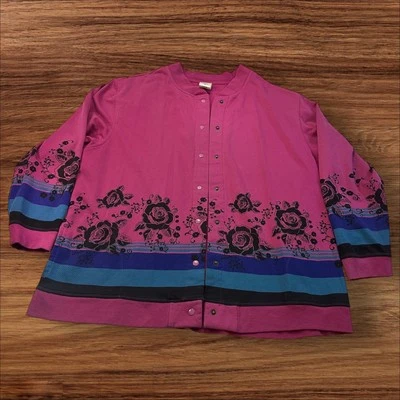 Chaqueta Cárdigan Blair Estampado Floral Frente a Presión Diseño Rosa XL Foto 1 de 4