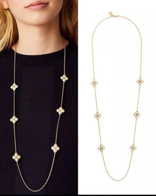 Colar com pingente de pérola floral Tory Burch - Imagem 1 de 4