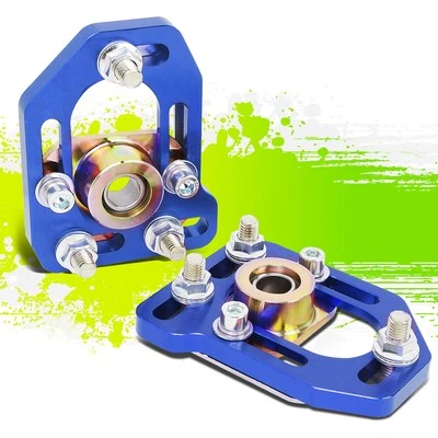FOR 79-89 FORD MUSTANG FRONT 2PCS ALUMINUM ADJUSTABLE CAMBER/CASTER PLATES BLUE - Image 1 of 4
