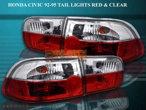 Fit For 92-95 HONDA CIVIC TAIL LIGHTS 2/4D R/C CRYSTAL 93 94 - Picture 1 of 1