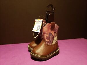 Garanimals Camo Boots Size 2 Boy  Brown, Camouflage, Mossy Oak Pattern Pull On