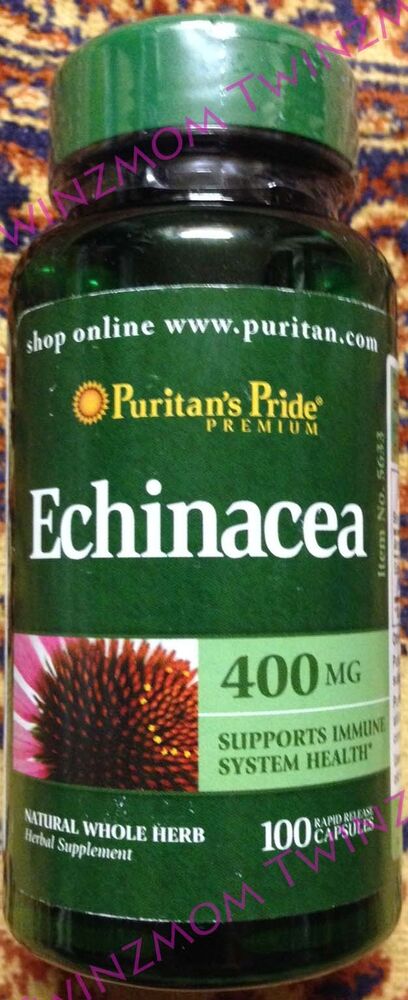 Echinacea 400mg Supports Immune System Health 100 CAPSULES Puritan’s Pride  