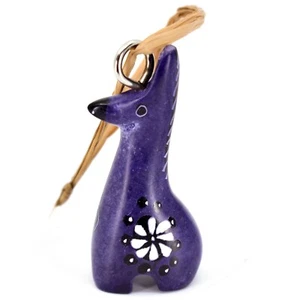 Tabaka Chigware handgeschnitzt Kisii Speckstein blaue Giraffe Ornament Figur - Bild 1 von 4