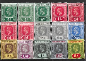 VIRGIN ISLANDS SG69/77 1913-9 DIE I SET WITH ALL SHADES MTD MINT - Bild 1 von 1