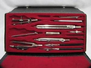 Drafting Set Compass Set Engineer Architecture Set Germany 53 C 7822 Antique - Picture 1 of 12