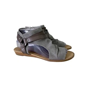 Blowfish Malibu Micro Wedge Side Zip Open Toe Sandals Shoes Womens size 8.5 - Picture 1 of 9