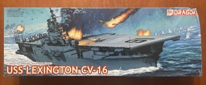 USS Lexington CV-16 - Dragon 1/720 scale Unassembled Ship Kit#7051 - Picture 1 of 15