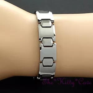 Bio Magnético Tungsteno RSI Articulación Muscular Dolor Alivio Plateado Pulsera - Imagen 1 de 8