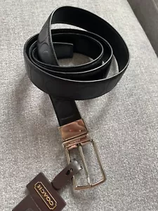 NUEVO COACH MODERNO ARNÉS CORTADO A TAMAÑO CINTURÓN DE CUERO REVERSIBLE FIRMA - Imagen 1 de 8