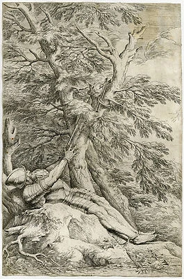 Antique Master Print-RELIGION-SAINT WILLIAM OF MALEVAL-Rosa-1661 - Image 1 of 2