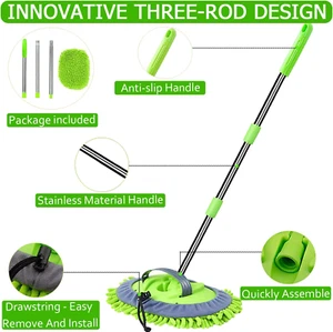 47.5" Car Wash Brush Mop Cleaning Tool with Long Handle Kit for Washing Detai... - Picture 1 of 7