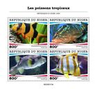 Timbres à poissons tropicaux Niger 2020 MNH poissons mérou Nassau poisson-tampon 4v M/S