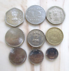 INDIA, 9 coin lot, Paise &amp; Rupees, Circ-Unc, 1980&#39;s to 2009