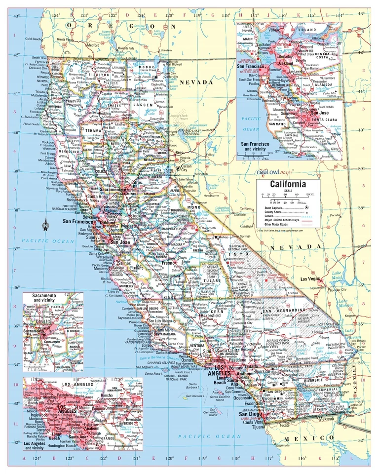 California State Wall Map Large Print Poster - Rolled Paper 24"x30" - Image 1 of 1
