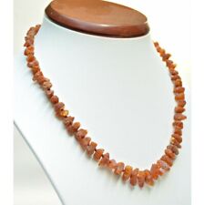 Real Unpolished Raw Cognac Coloured Baltic Amber Cognac Womens/Girls Necklace