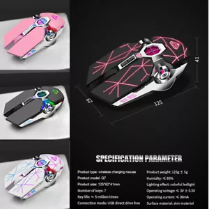 Laptop Feel good Multi-Colour Gaming Mouse Backlit Rechargeable Silent Wireless - Picture 1 of 17
