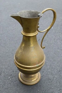 Large Older Used Brass Ewer / Flagon / Pitcher by R. Geissler NY C.1896 (CU#433) - Picture 1 of 9