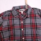 Jcrew Casual Long Sleeve Button Up Shirt Youth Boys Size 2 Gray Red White