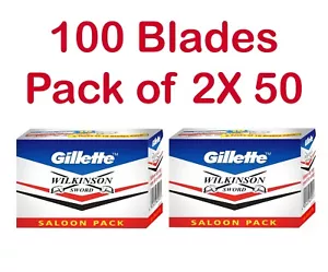 100 Gillette Wilkinson Schwert DE doppelschneidige Rasierklingen - Bild 1 von 3