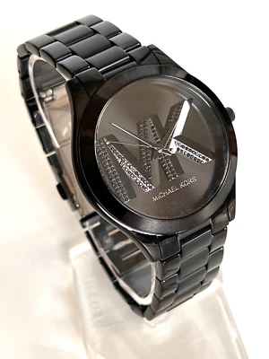 MICHAEL KORS MK4734 Slim Runway MK Logo Dial Black Tone Women's Watch BNWT $250 - Image 1 of 4