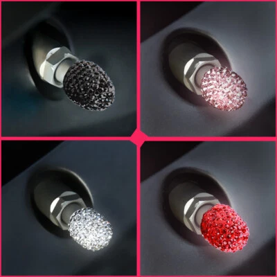 4* Diamond Bling Car Wheel Tire Valve Stems Air Dust Cover Screw Cap Accessories - Image 1 of 4