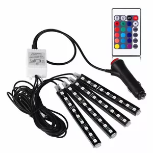 Car Interior LED Ambient Light Optic Fiber Atmosphere Lamp Decor Remote Control - Foto 1 di 12