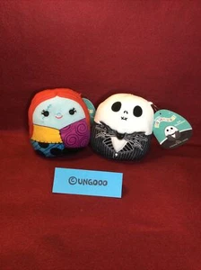 5” JACK SKELLINGTON & SALLY Nightmare Before Christmas Squishmallows Plush Toys - Picture 1 of 5